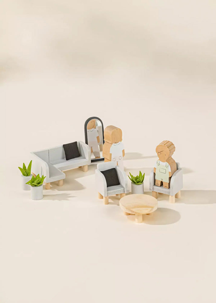 Coco Village Wooden Doll House Living Room Furniture (10pcs) - Image 13