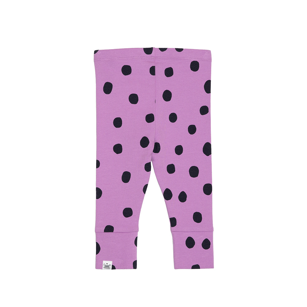 rise little earthling Cuffed Legging BGFKB07 - Violet Dots / 0-3m — Catalog Product - Image 5