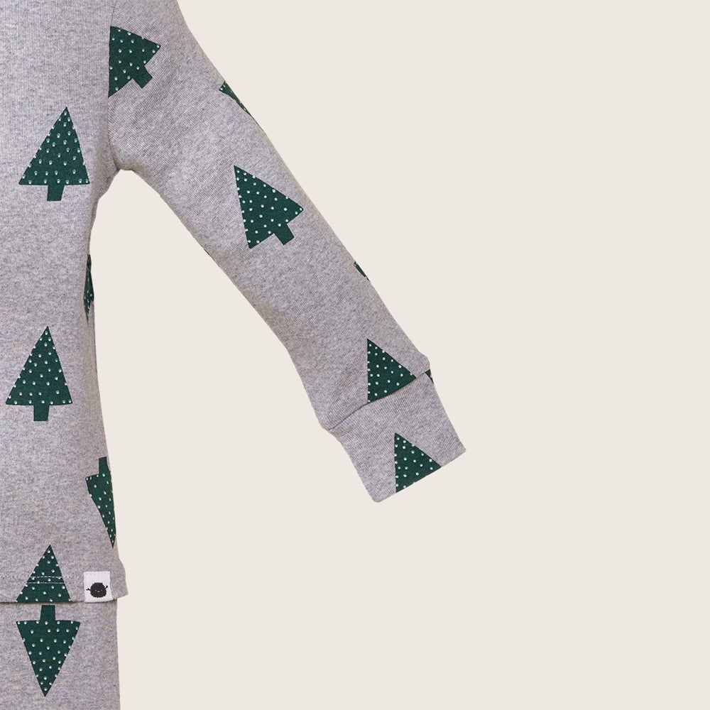 rise little earthling Holiday Sleep Set TGHSL00 - Grey Christmas Tree / 18-24m - Image 2
