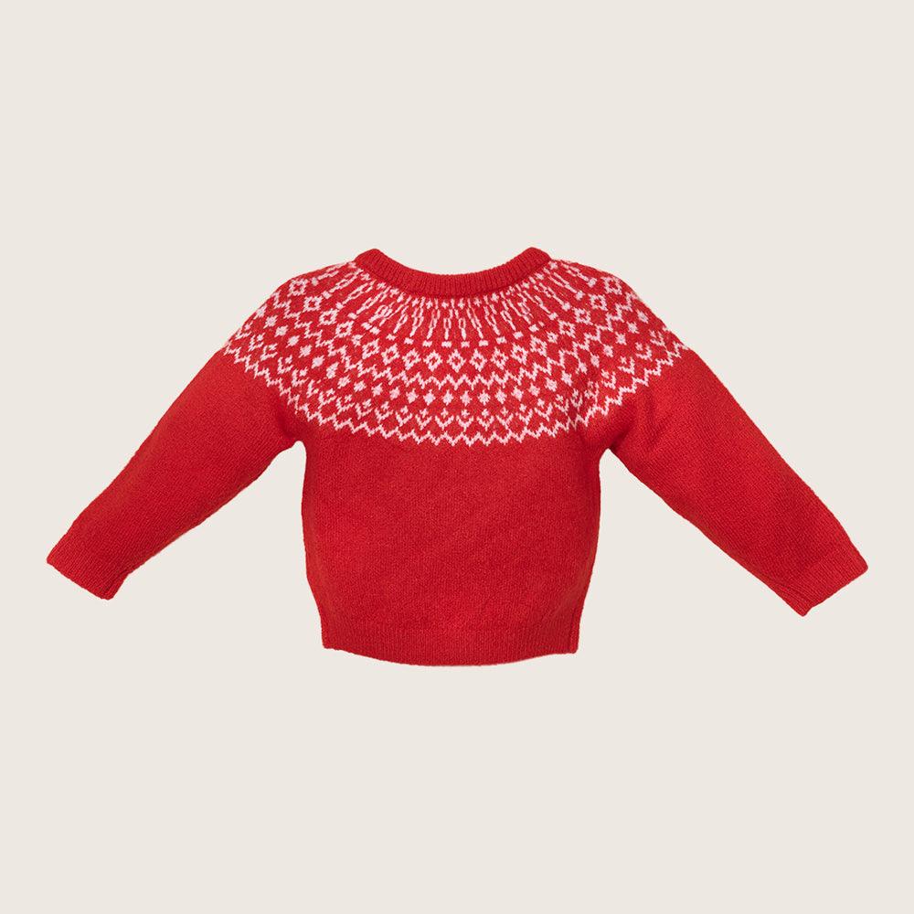 rise little earthling Fairisle Sweater BUHSW08 - Brown / 12-18m — Catalog Product - Image 3