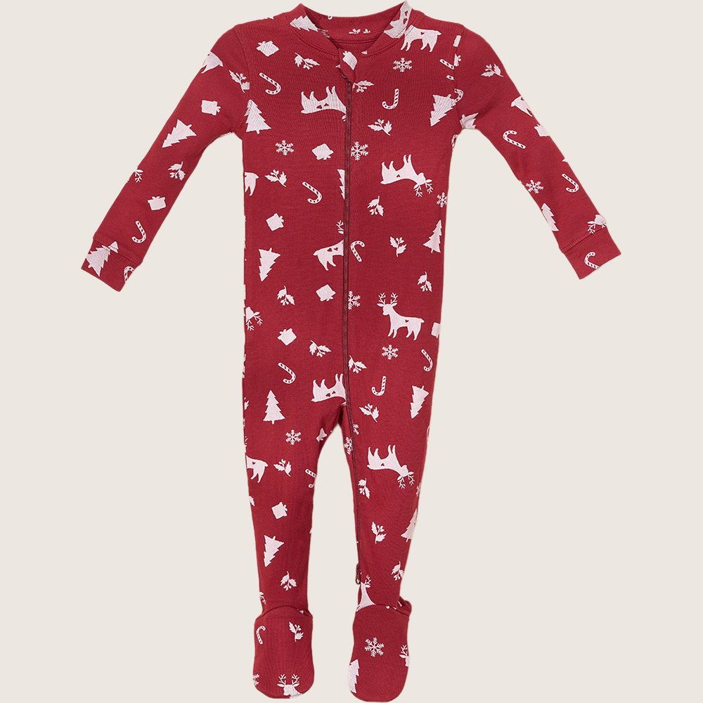 rise little earthling Holiday Sleeper BUHSL00 - Dark Red / 12-18m — Diaper - Image 5