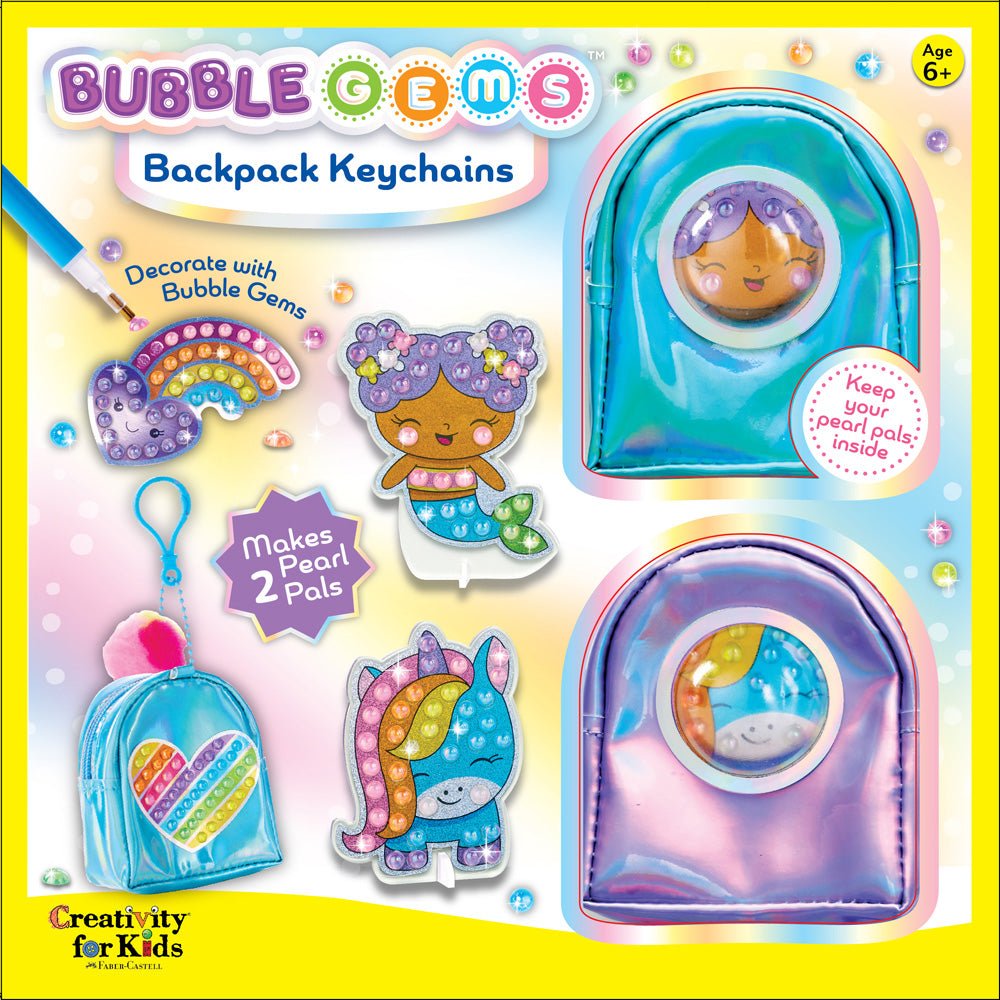 Creativity For Kids Bubble GemsTM Backpack Keychains — Art