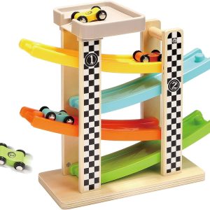 Top Bright Motor & Senses Wooden Ramp Racer with Mini Cars — Set