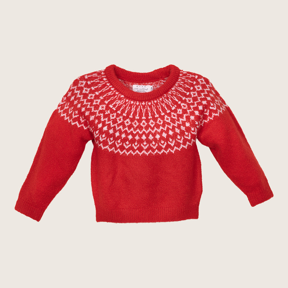rise little earthling Fairisle Sweater BUHSW08 - Brown / 12-18m — Catalog Product