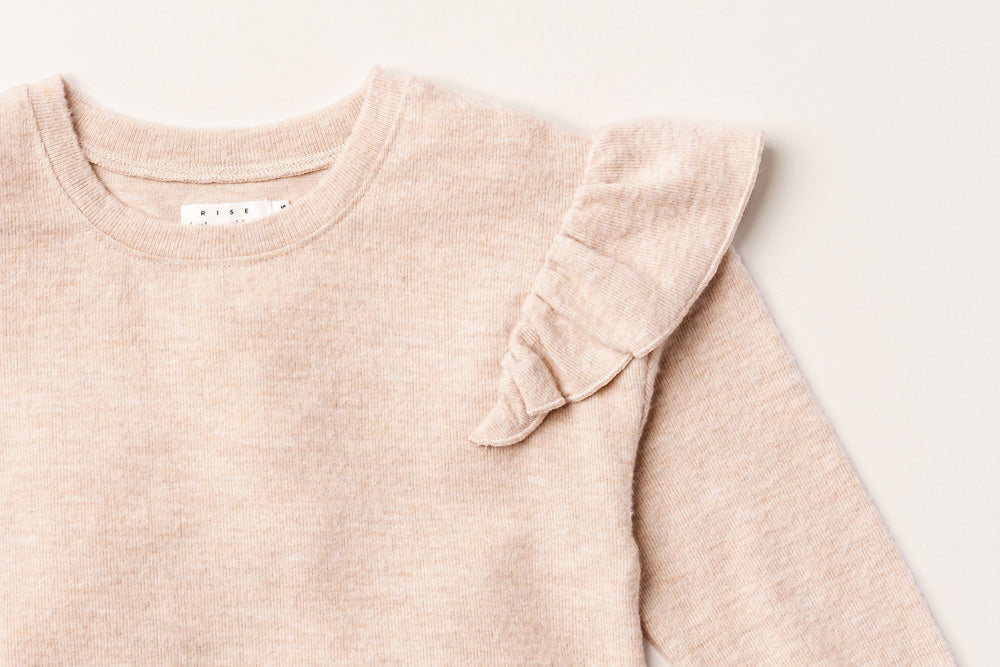 Rise Little Earthling Soft Ruffle Tee Oatmeal - Oatmeal / 3-4y — Catalog Product - Image 2