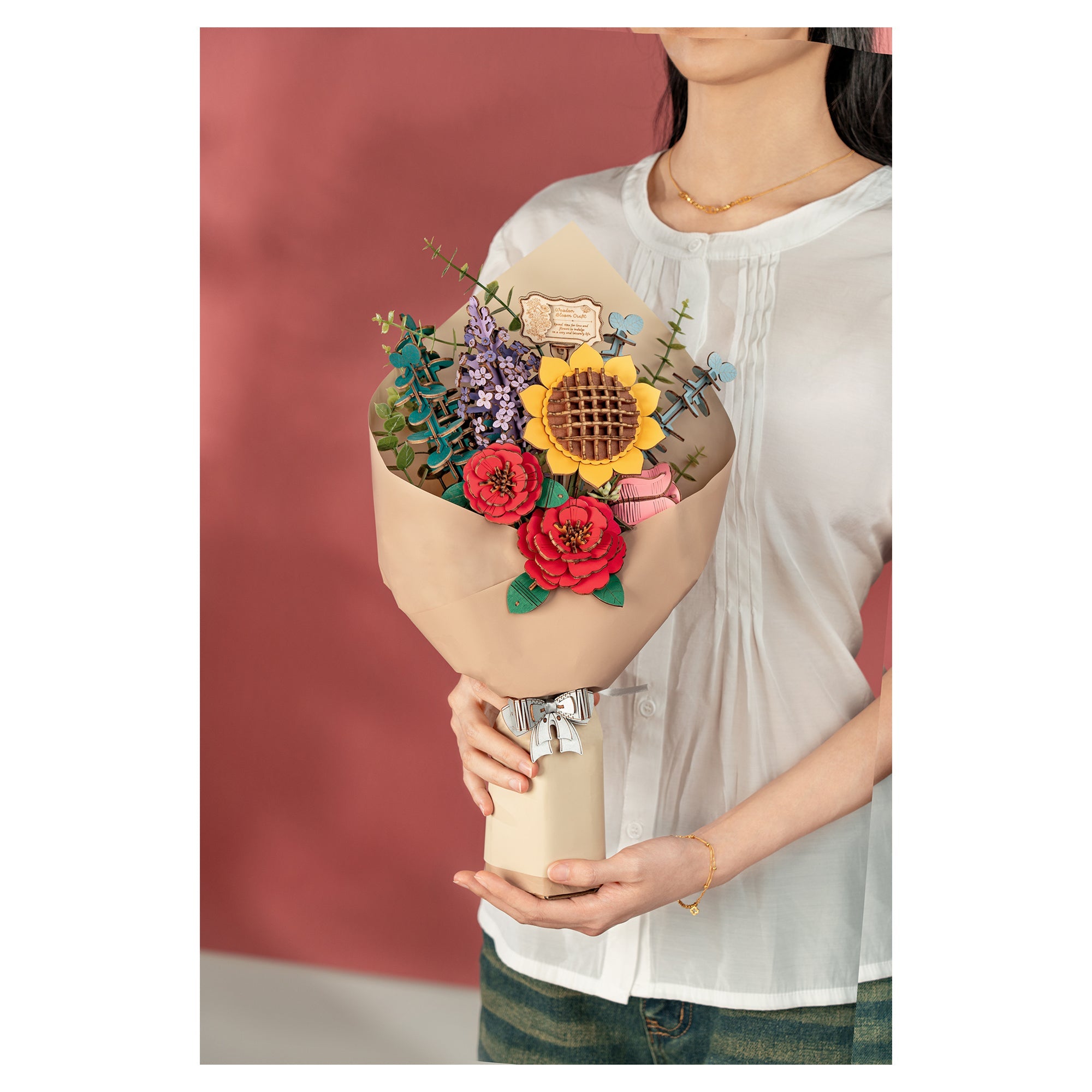 Rowood Wooden Flower Bouquet Model Kit — Art - Image 5