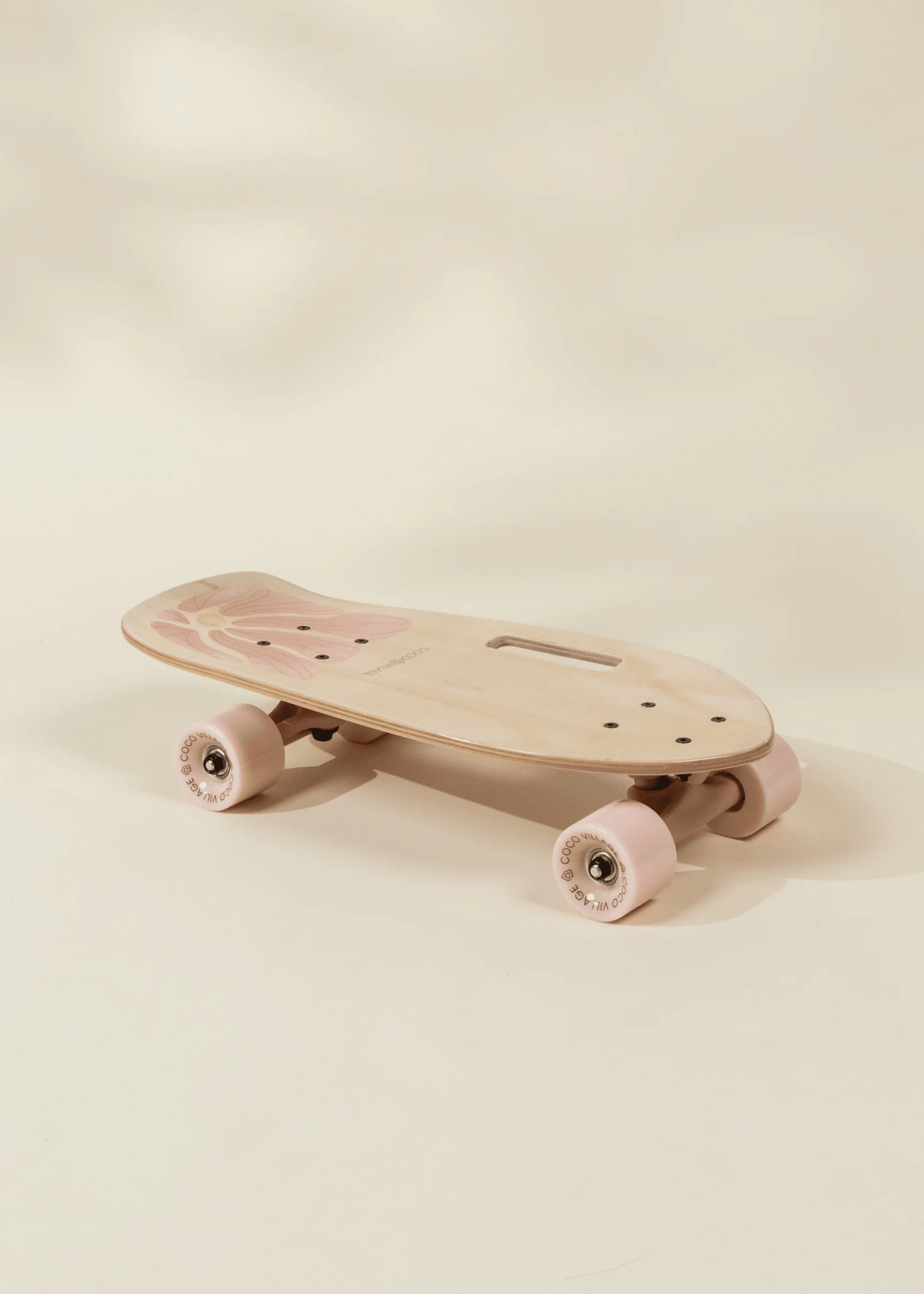 Coco Village Kids’ Wooden Skateboard with Handle – Bloom — Helmet