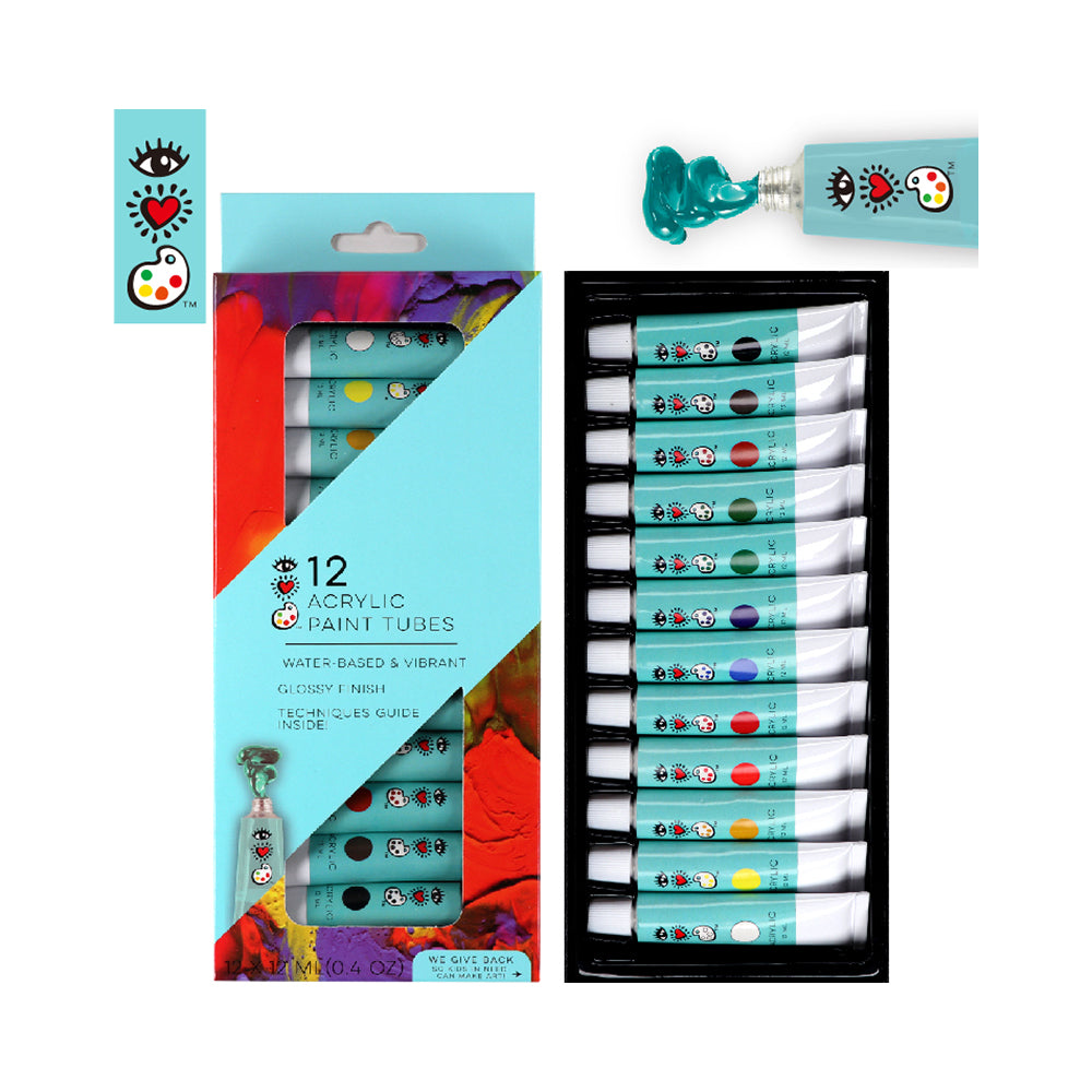 Bright Stripes iHeartArt 12 Acrylic Paint Tubes — Art - Image 6