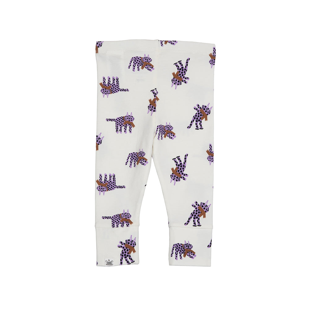 rise little earthling Cuffed Legging BGFKB07 - Violet Dots / 0-3m — Catalog Product - Image 2