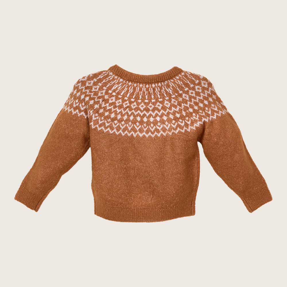 rise little earthling Fairisle Sweater BUHSW08 - Brown / 12-18m — Catalog Product - Image 6