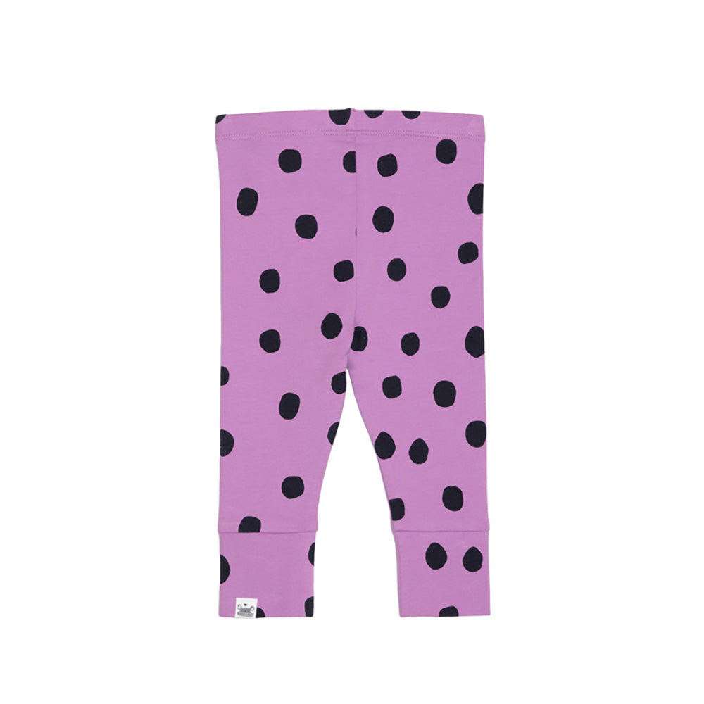 rise little earthling Cuffed Legging BGFKB07 - Violet Dots / 0-3m — Catalog Product - Image 4