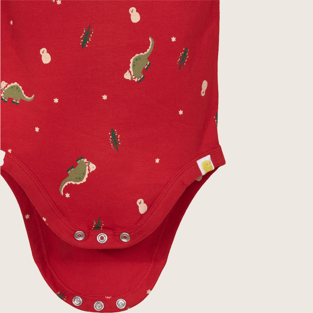 rise little earthling LS Graphic Bodysuit BUHON00 - Haute Red / 12-18m — Print - Image 5