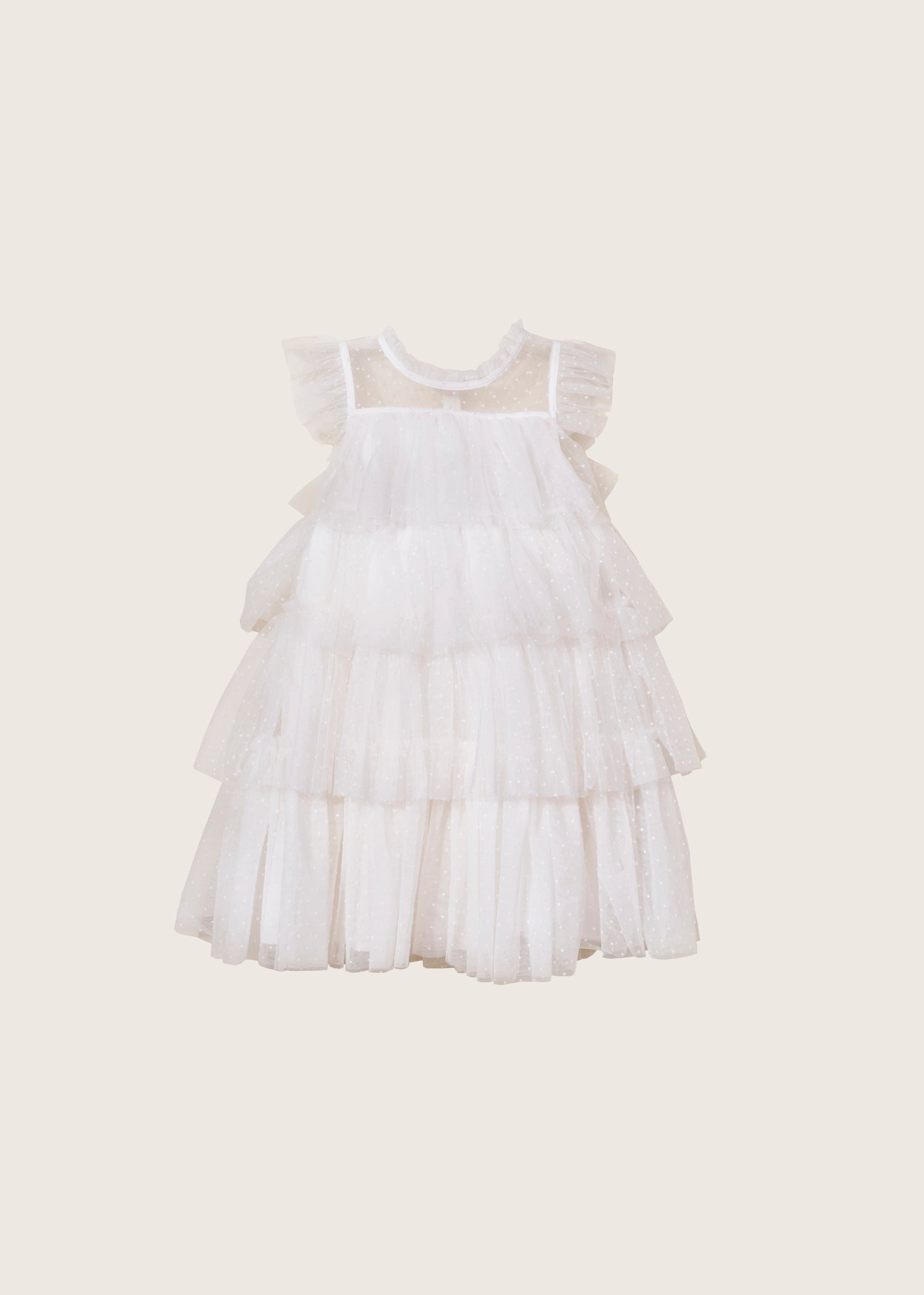 rise little earthling Tiered Dress TGHDR48 - White / 3-4y
