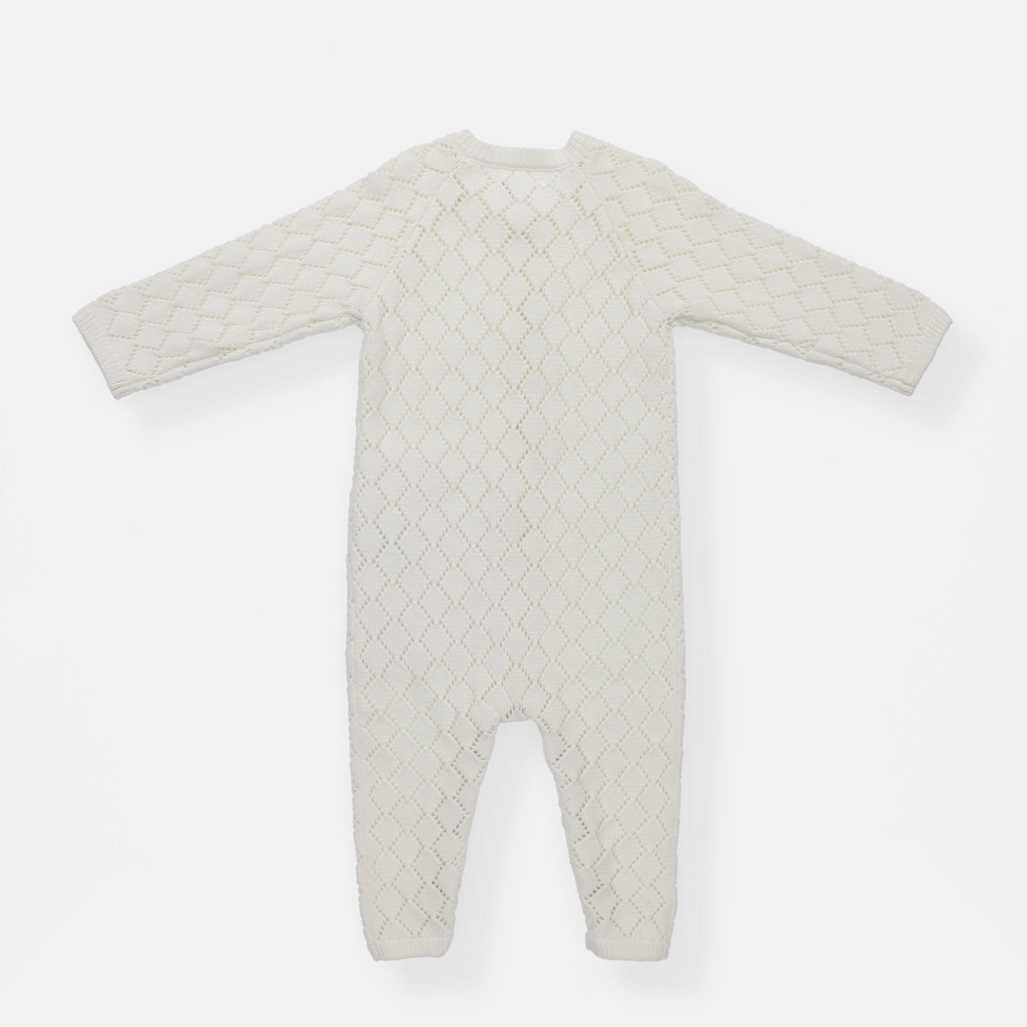 rise little earthling Pointelle Romper - Antique White / 0-3m — Catalog Product - Image 4