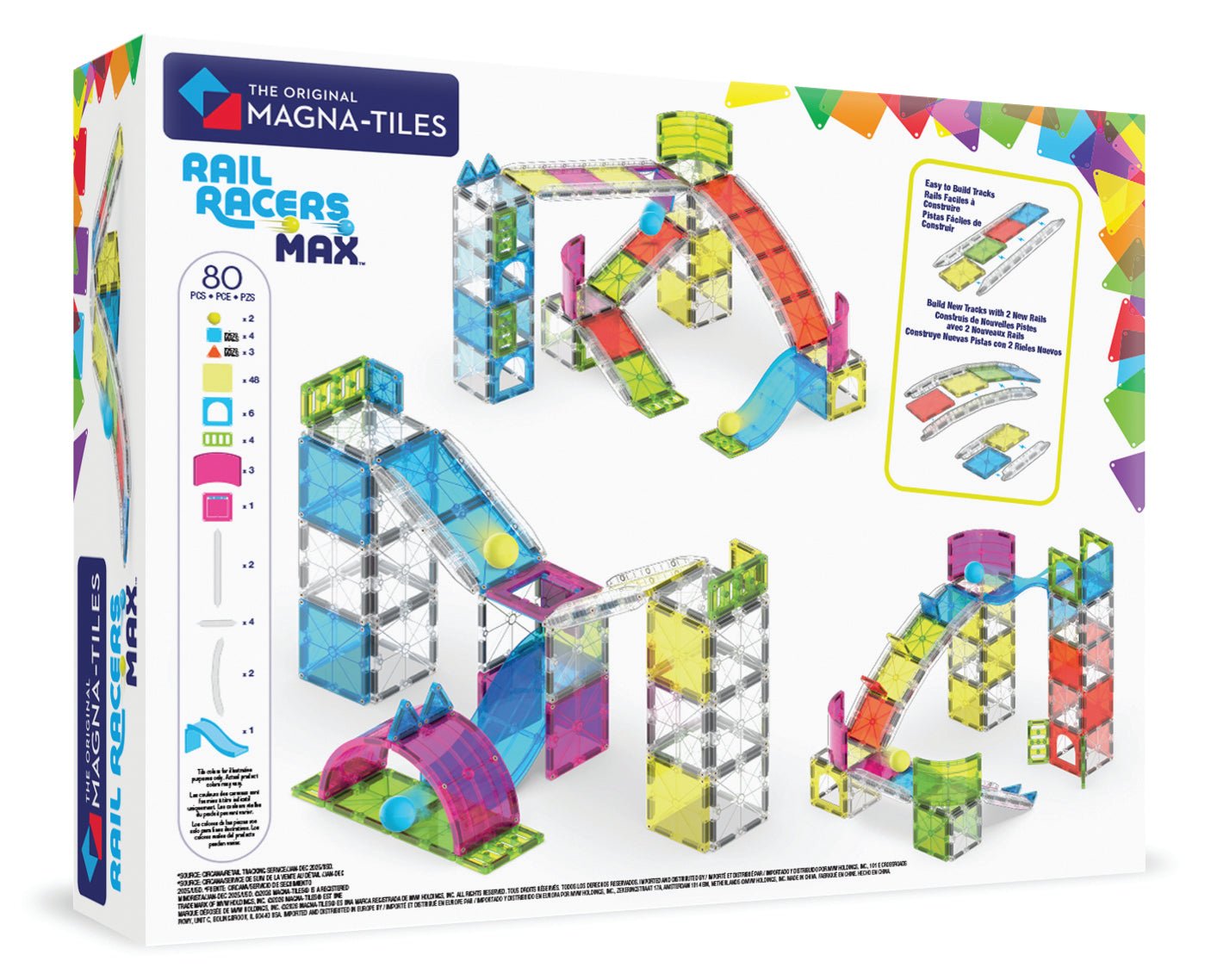 The Original MAGNA-TILES® Rail Racers Max 80-Piece — Set - Image 7