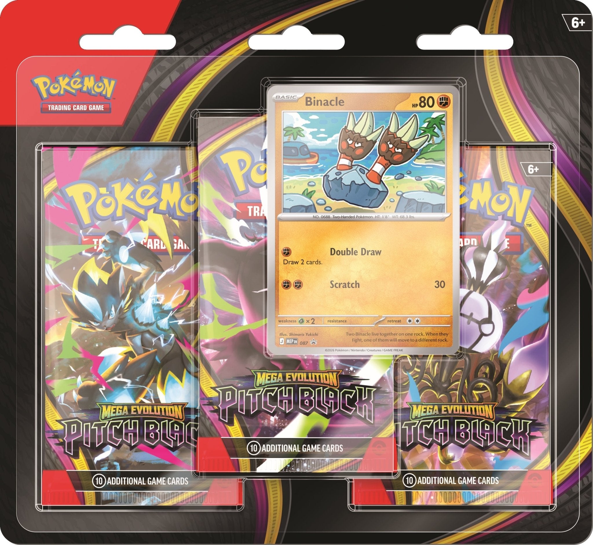 Pokemon Pokémon TCG: Mega Evolution PITCH BLACK Three-Booster Blister I Limit 2 per customer — Light - Image 2