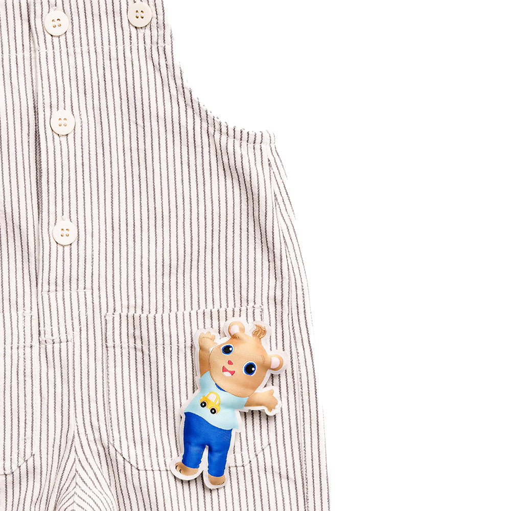 Ms.Rachel Signature Overall - Grey Stripe / 12-18m — Diaper - Image 3
