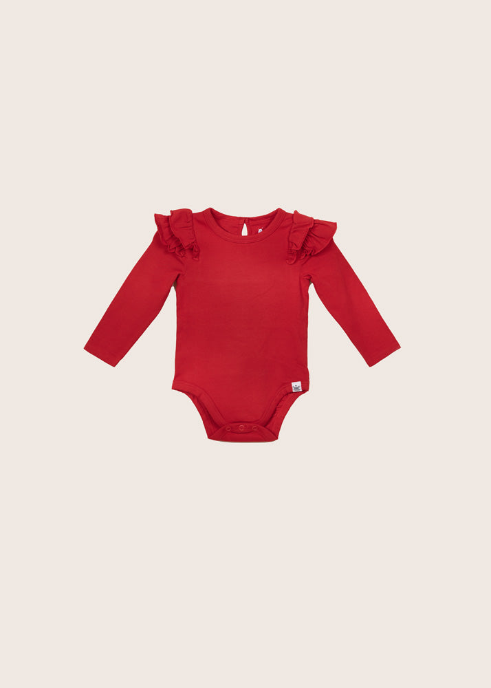 rise little earthling Ruffle Bodysuit - White / 18-24m — Print - Image 4