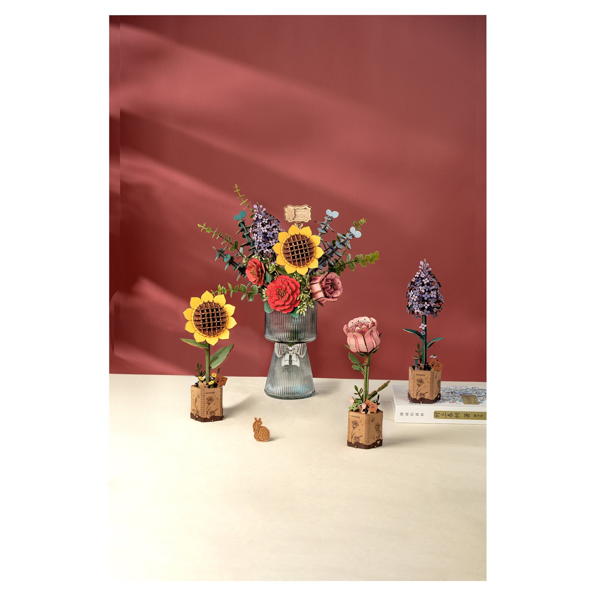 Rowood Wooden Flower Bouquet Model Kit — Art - Image 2