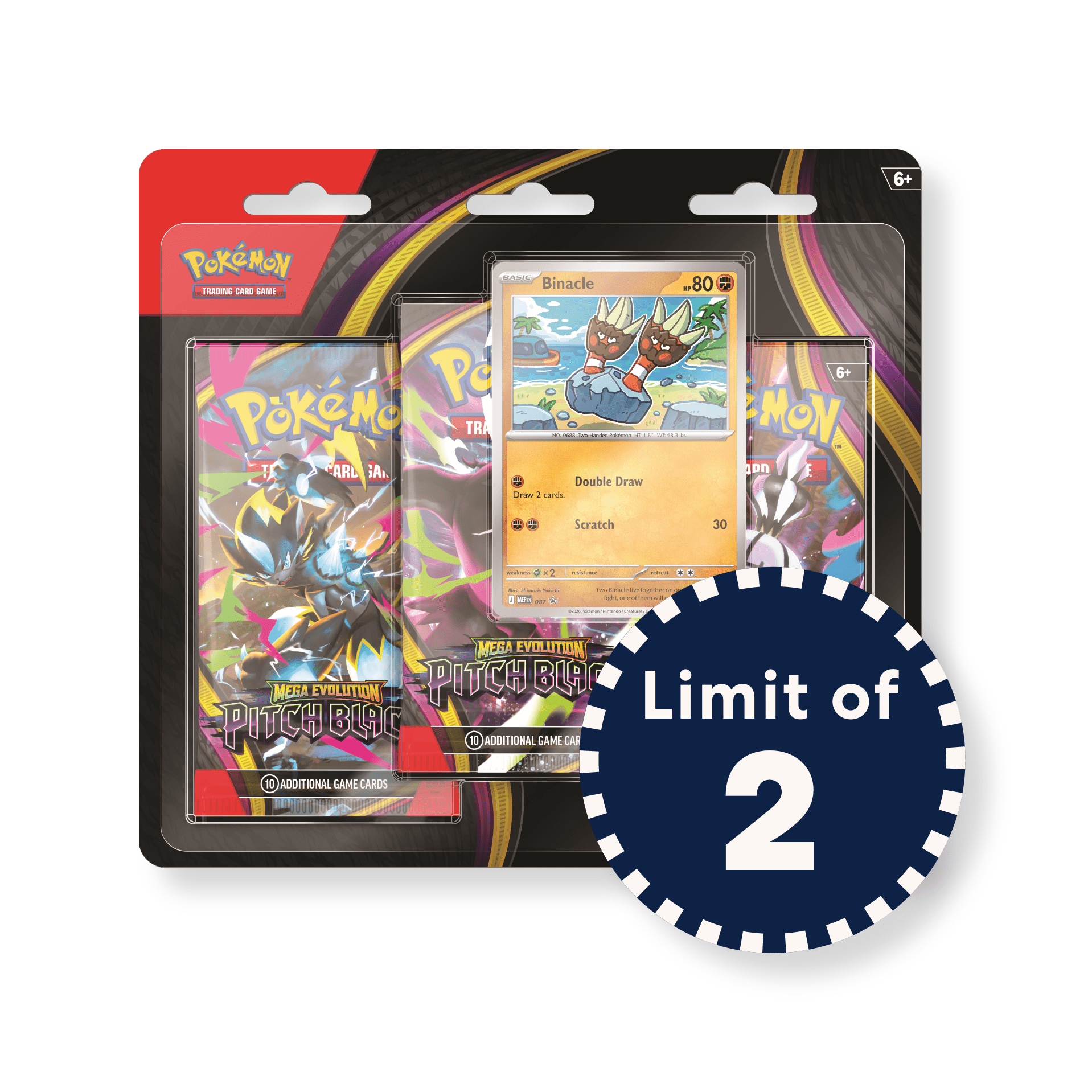 Pokemon Pokémon TCG: Mega Evolution PITCH BLACK Three-Booster Blister I Limit 2 per customer — Light