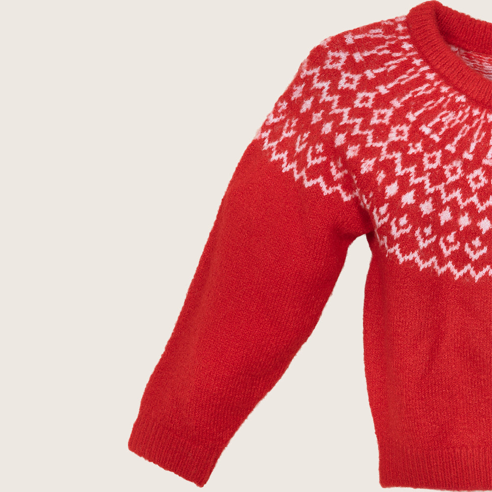 rise little earthling Fairisle Sweater BUHSW08 - Brown / 12-18m — Catalog Product - Image 2