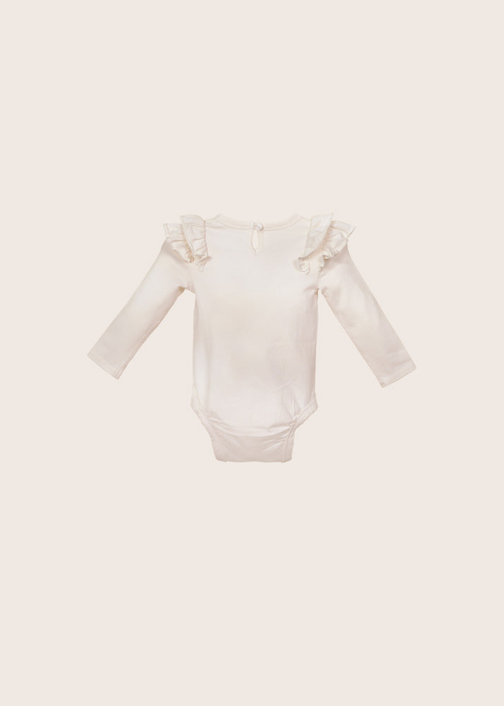 rise little earthling Ruffle Bodysuit - White / 18-24m — Print - Image 3