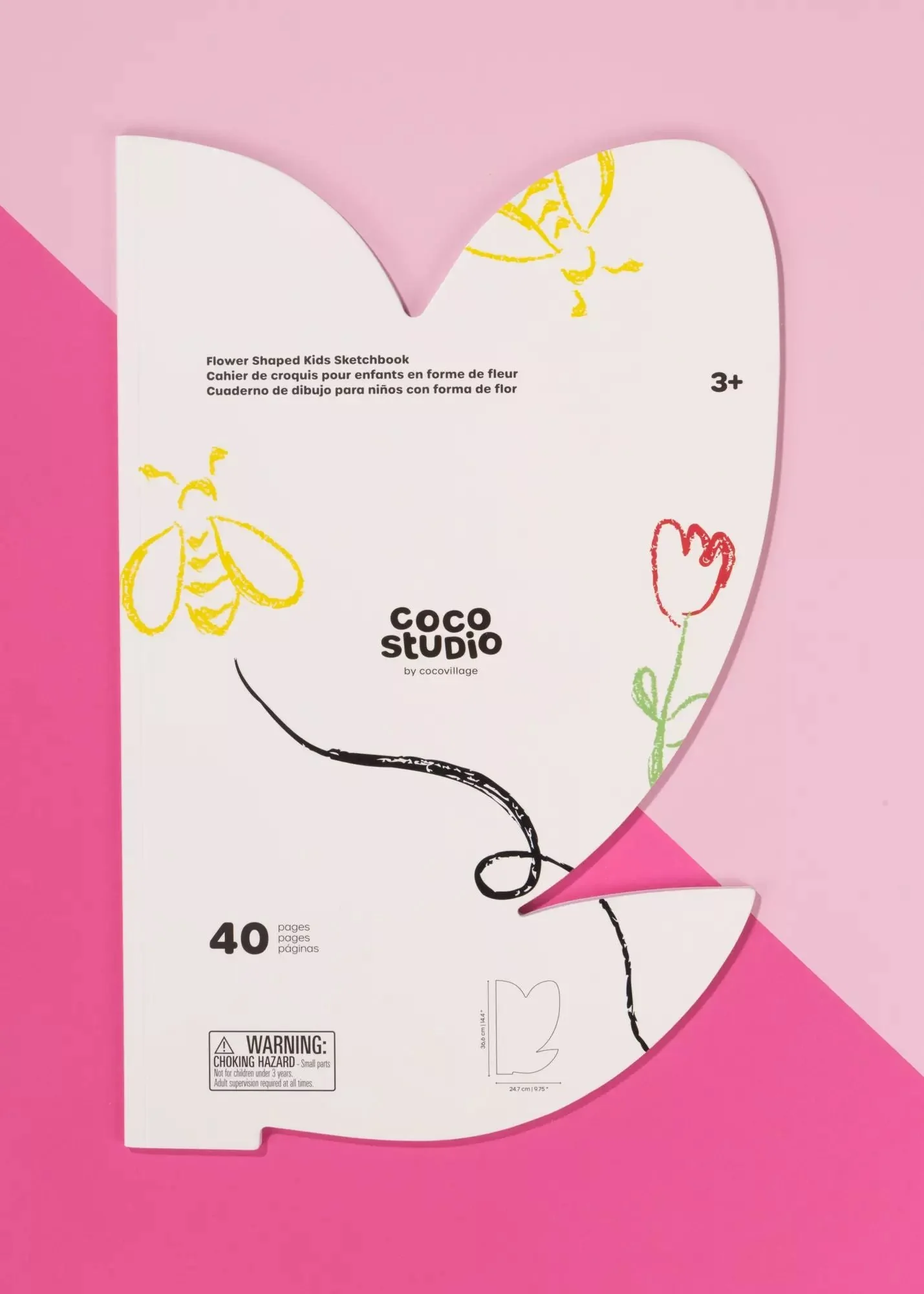 Coco Village Flower Shaped Kids Sketchbook (40 pages) — Art