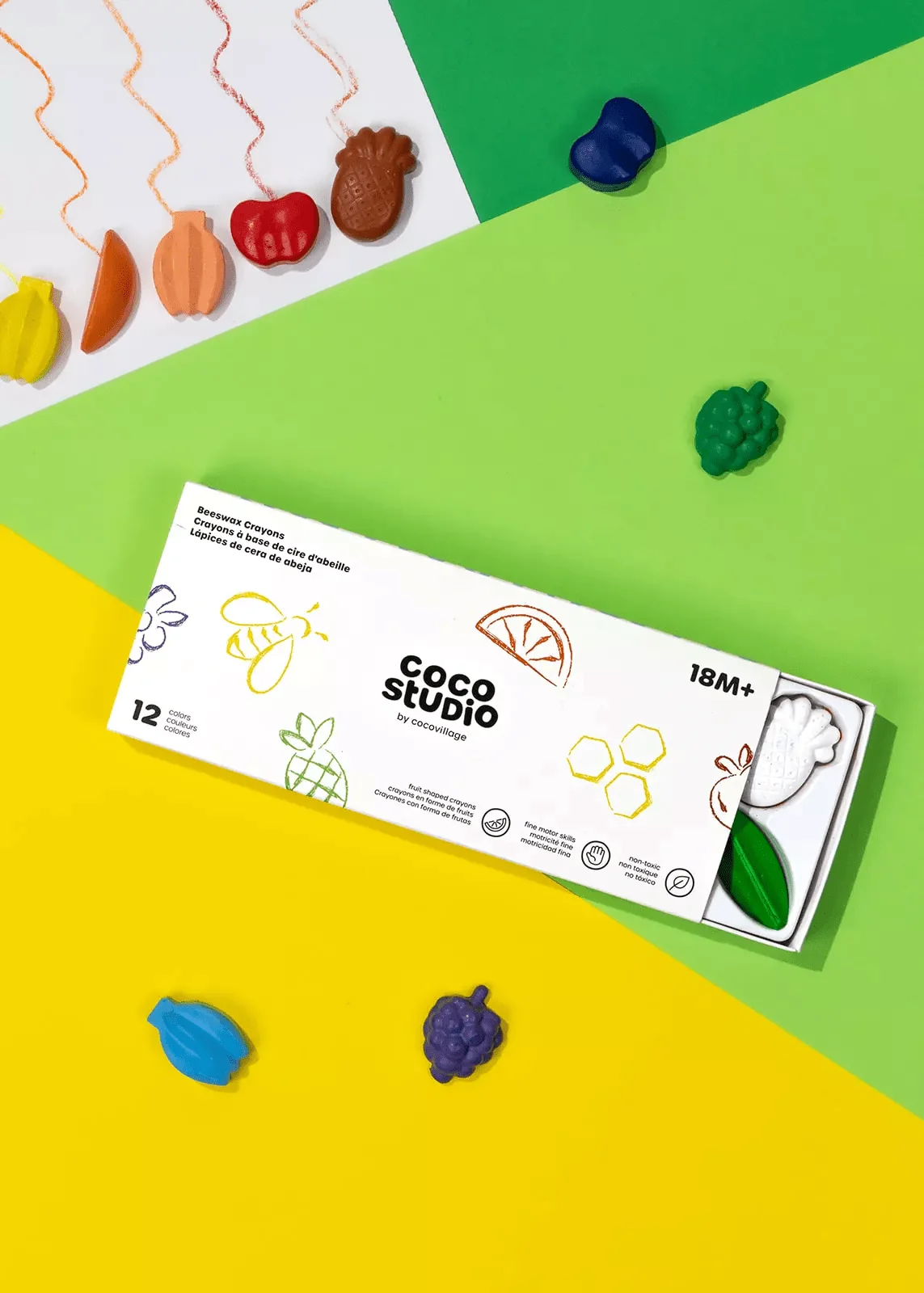 Coco Village Coco Studio Beeswax Crayons Set - 12 colors