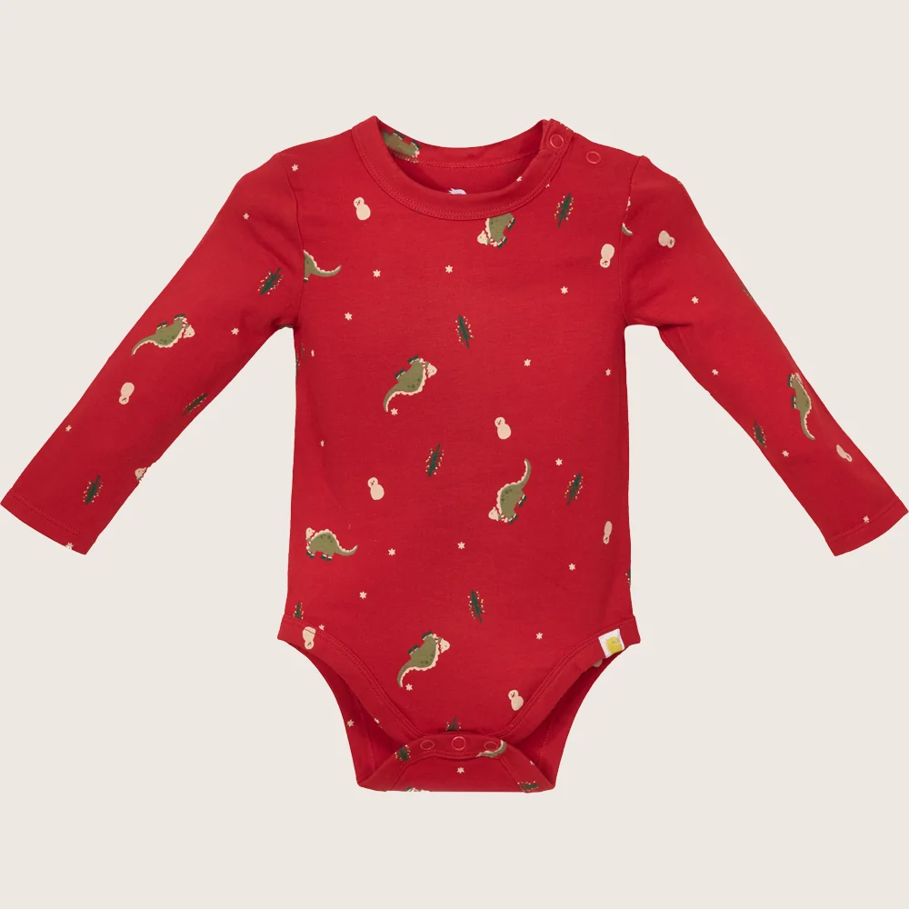 rise little earthling LS Graphic Bodysuit BUHON00 - Haute Red / 12-18m — Print - Image 18