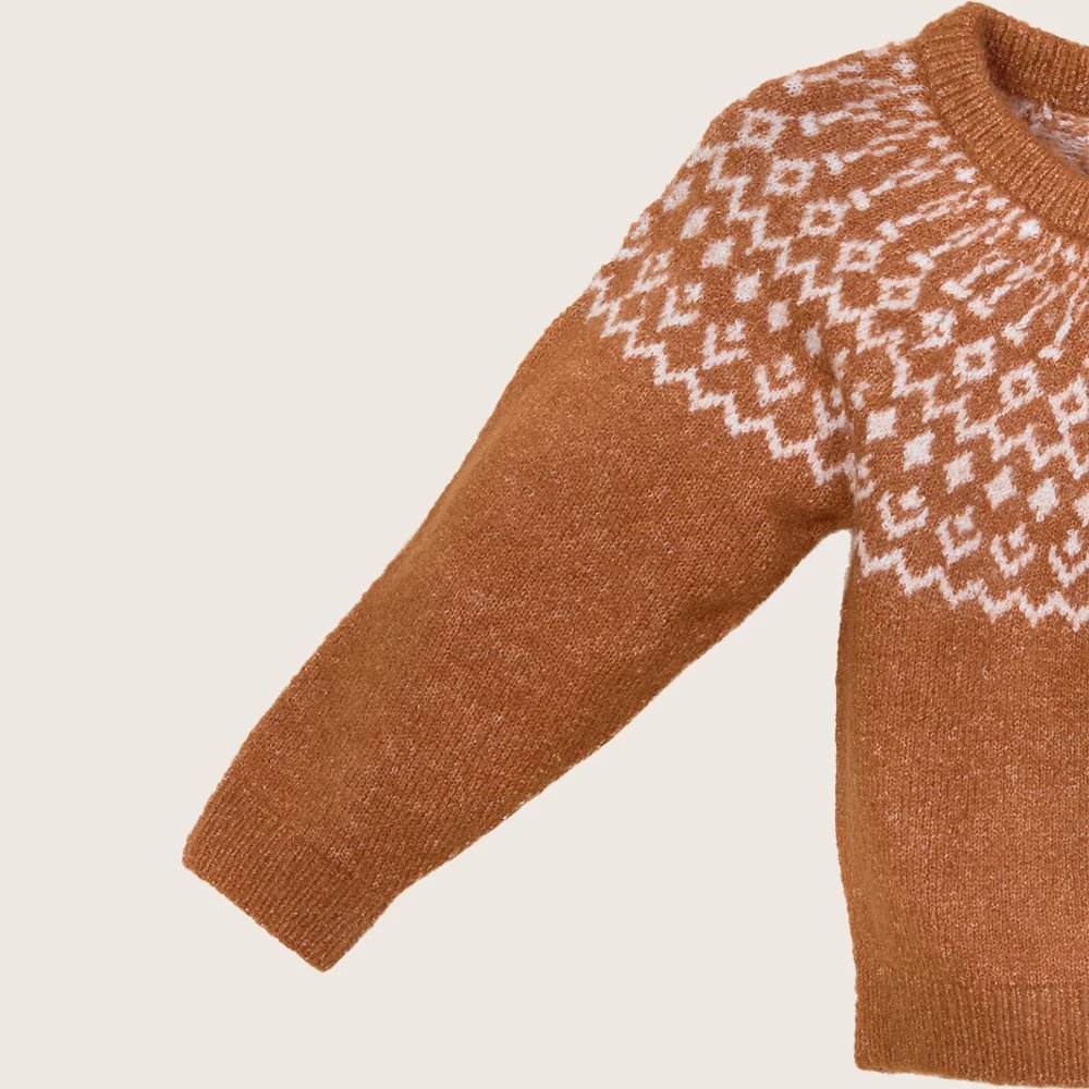 rise little earthling Fairisle Sweater BUHSW08 - Brown / 12-18m — Catalog Product - Image 5