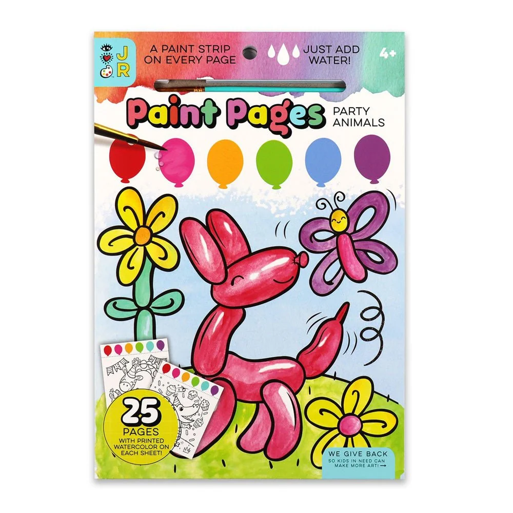 Bright Stripes Paint Pages: Party Animals — Art