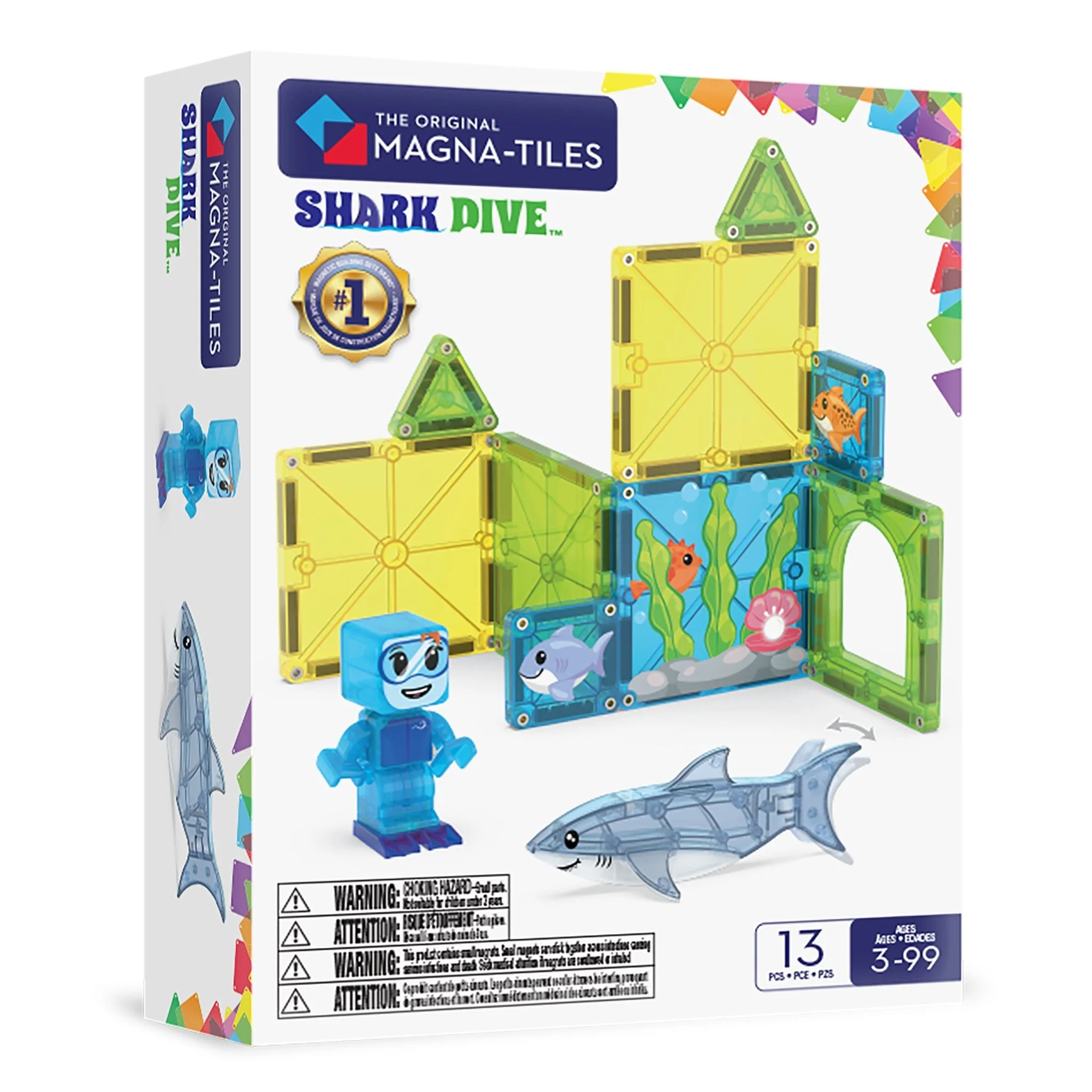 The Original MAGNA-TILES® Shark Dive 13-Piece — Set