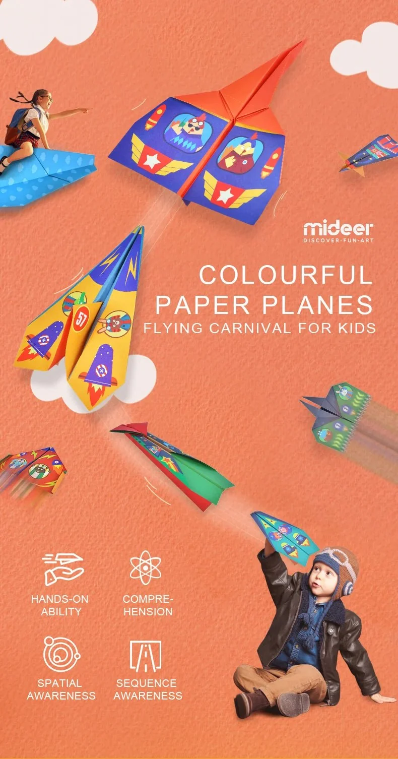 Mideer Origami Kit for Kids - Paper Planes — Art - Image 4