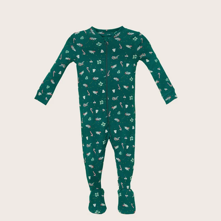 rise little earthling Holiday Sleeper BUHSL00 - Dark Red / 12-18m — Diaper