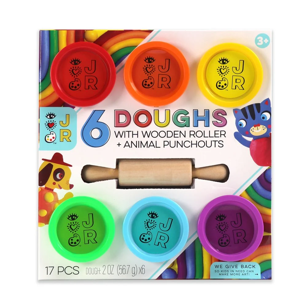 Bright Stripes JR 6 Doughs + Wooden Roller — Art