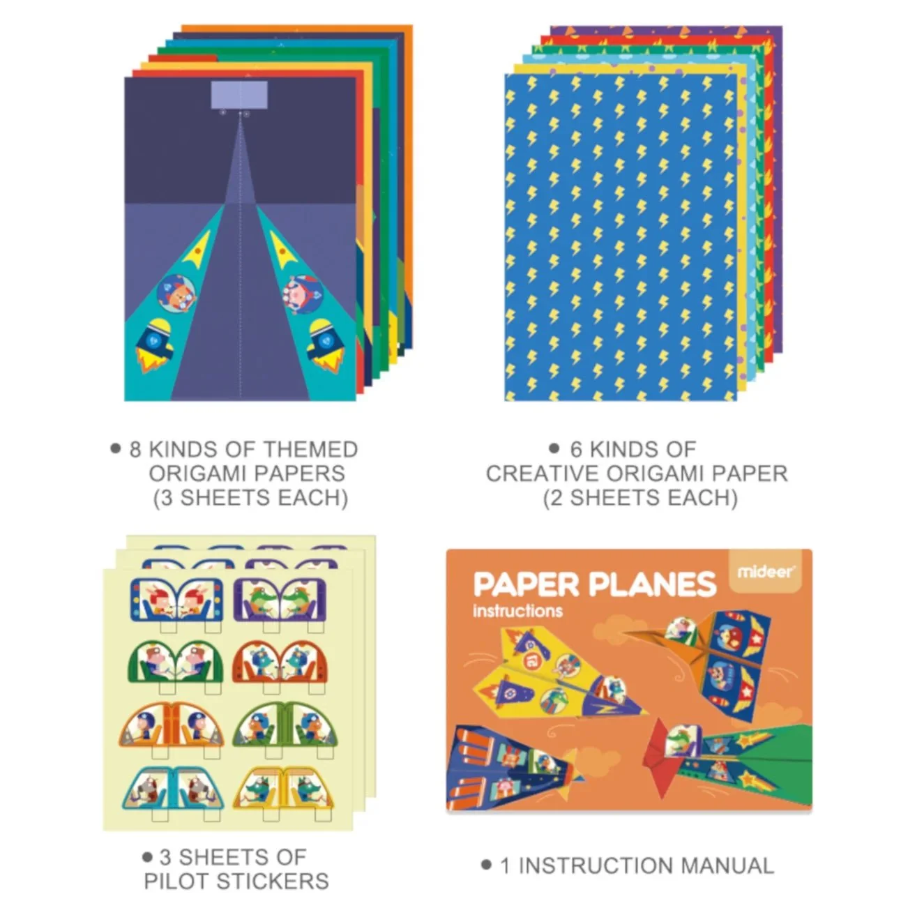 Mideer Origami Kit for Kids - Paper Planes — Art - Image 3