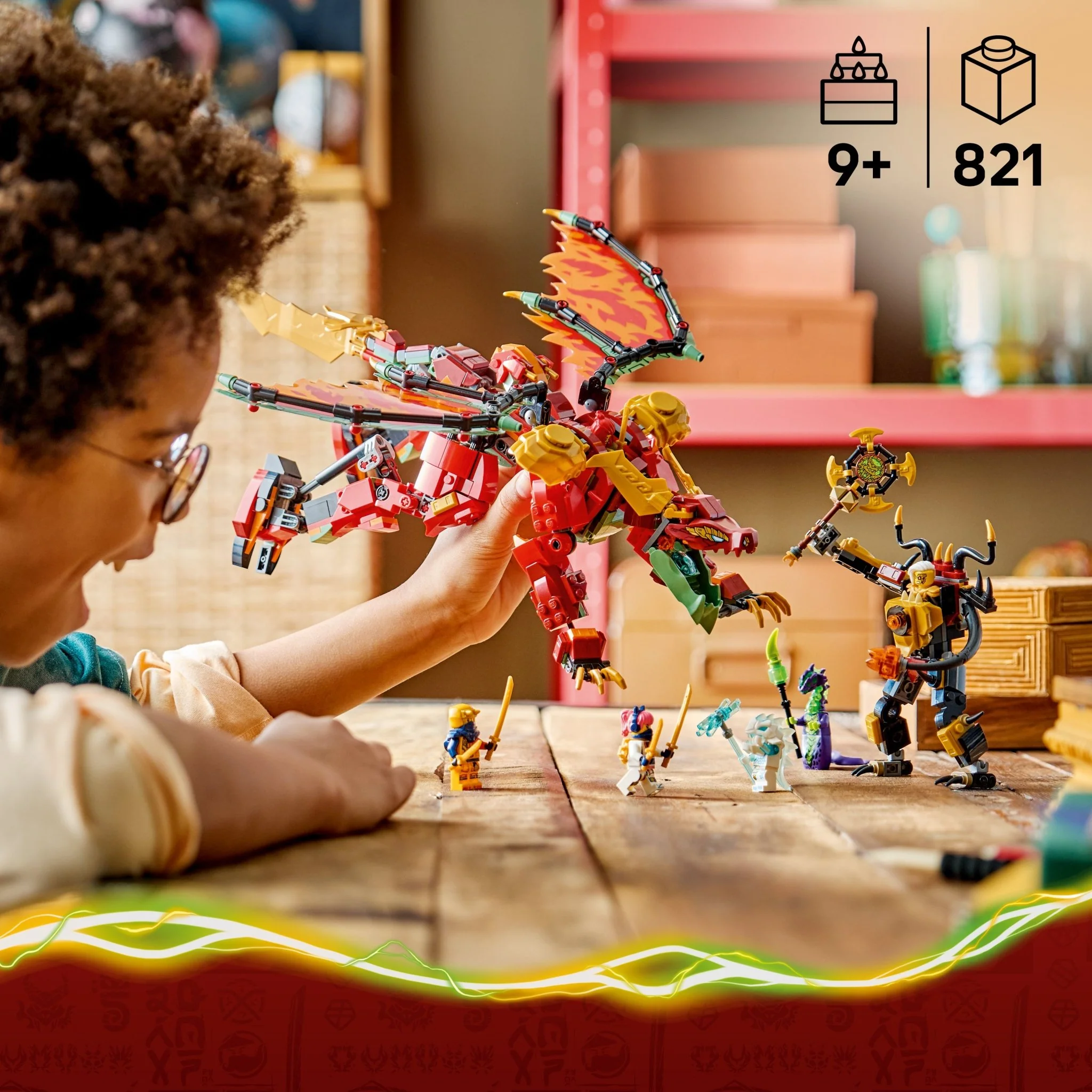 LEGO® NINJAGO Wyldfyre's Transforming Dragon Mech 71868 — Toy - Image 3
